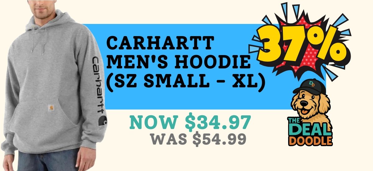 Carhartt Men’s Hoodie Deal on Amazon – Only $34.97 (Was $54.99!)