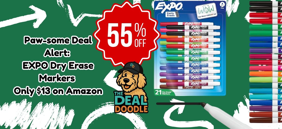 EXPO Dry Erase Markers 21 Count Just $13 on Amazon