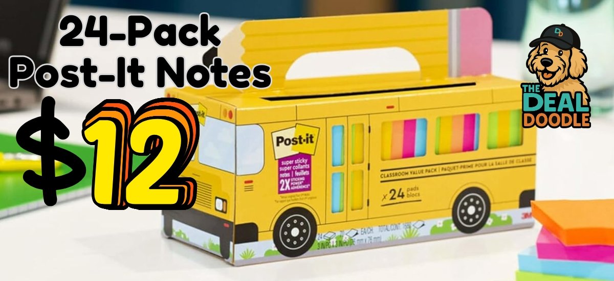 Hot Deal on Post-it Super Sticky Notes – 24 Pack Just $12.01!