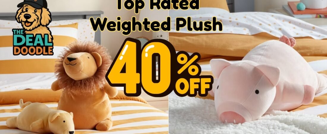 🐾 Target Weighted Stuffed Animals Are 40% Off — Cooper-Approved Calm & Cozy Deals!