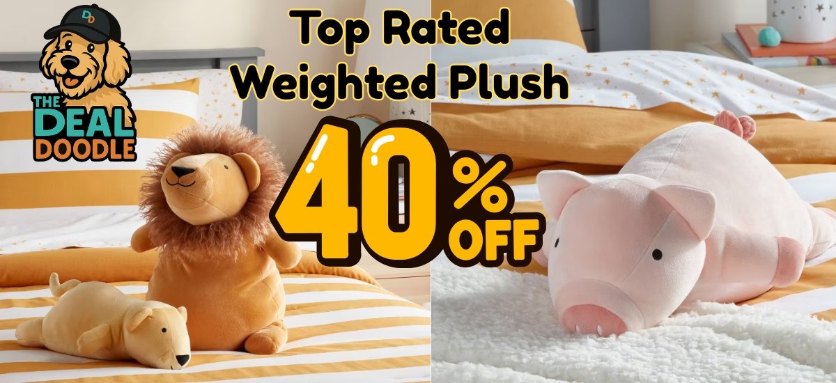 🐾 Target Weighted Stuffed Animals Are 40% Off — Cooper-Approved Calm & Cozy Deals!