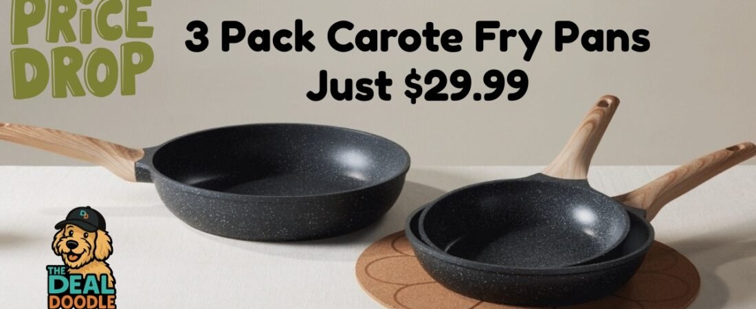🍳🐾 Carote Nonstick Frying Pan Set Only $29.99! (Reg. $99.99) — My Mom LOVES These!