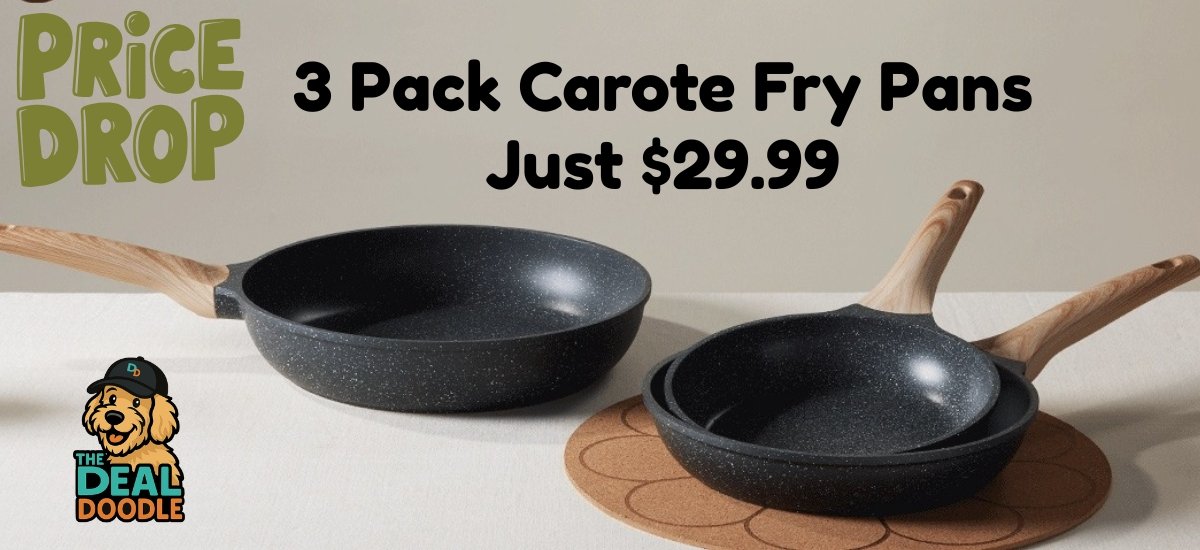 🍳🐾 Carote Nonstick Frying Pan Set Only $29.99! (Reg. $99.99) — My Mom LOVES These!