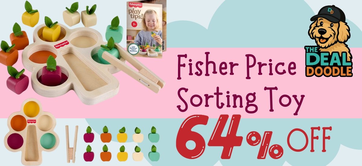🌳 Fun for Little Hands! Fisher-Price Wooden Montessori Sorting Toy ONLY $8.94 🐾