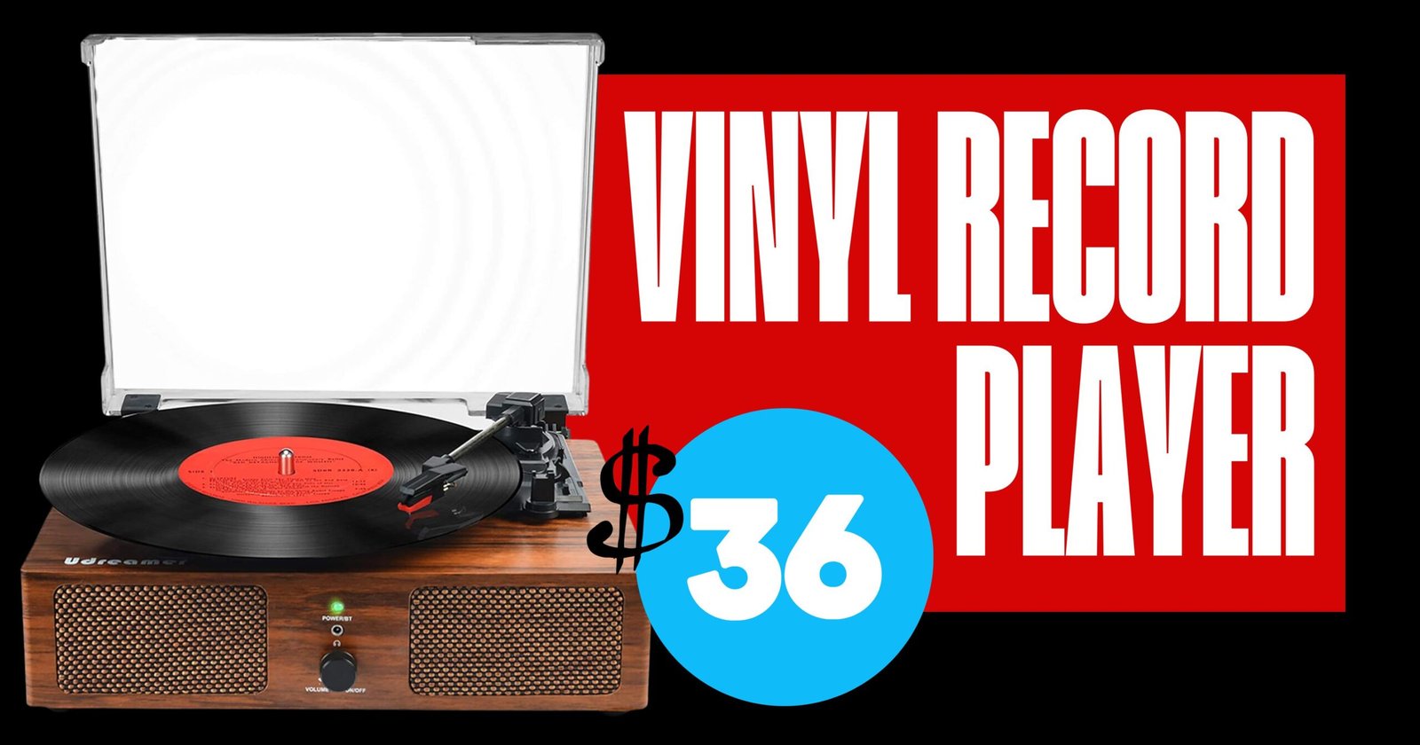 Vinyl Record Player under $37
